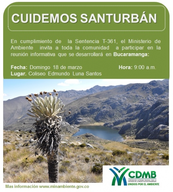 El domingo 18 de marzo, serán los nodos para socializar delimitación de Santurbán