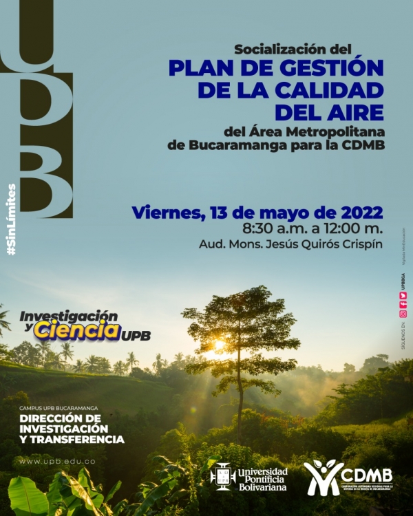 CDMB y UPB impulsan propuesta de trabajo para el mejoramiento de la calidad del aire en el área  metropolitana