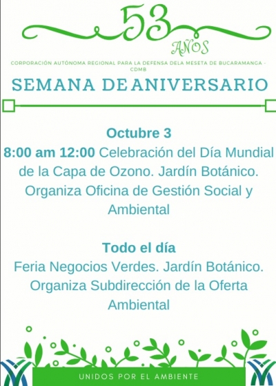 Feria de Negocios Verdes y celebración del Día de la Capa de Ozono en el aniversario 53 de la CDMB