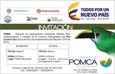 En Cachirí, iniciamos construcción del POMCA Cáchira del Sur